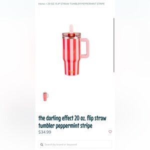 Red and White Flip Straw Tumbler